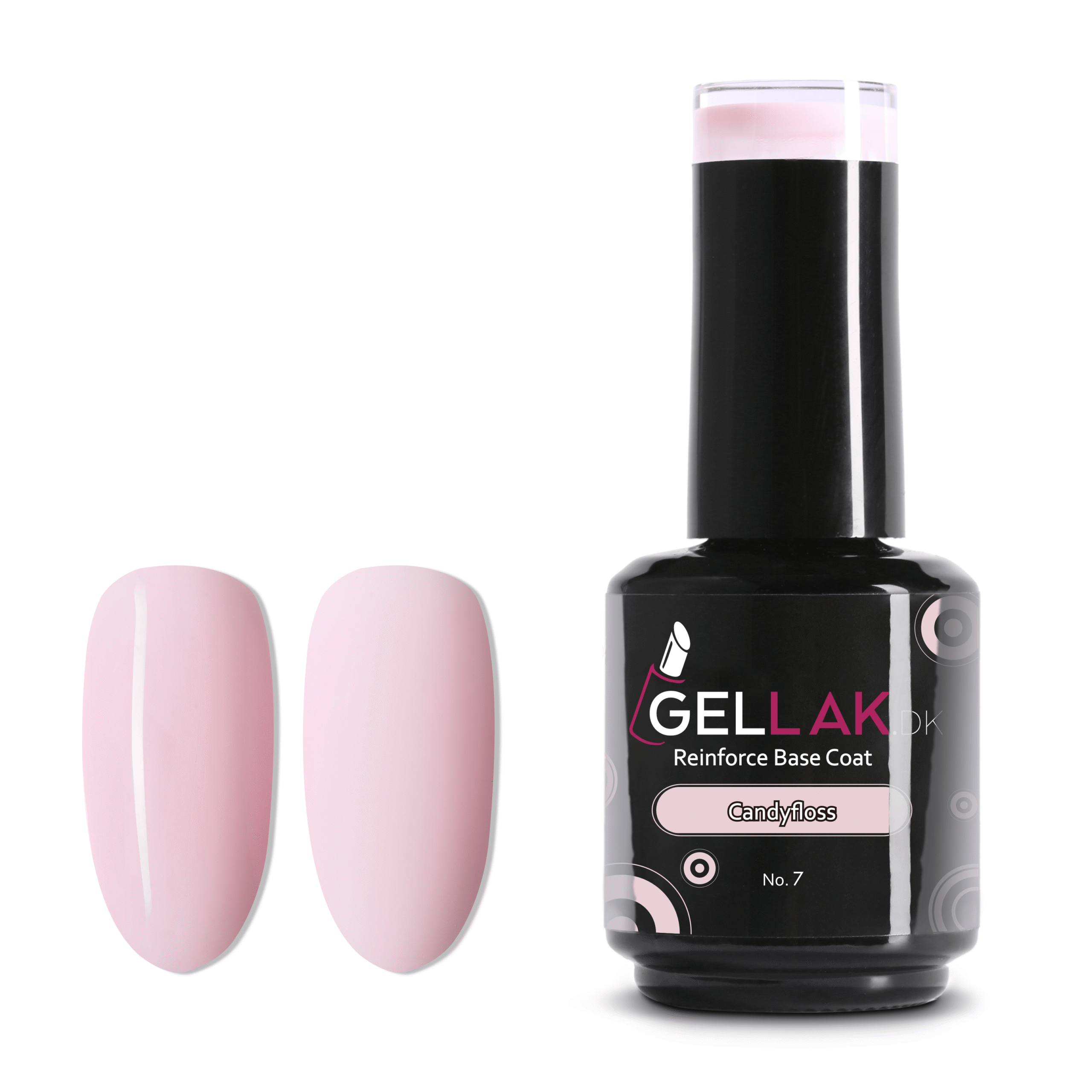 Reinforce Base Coat Lyserød 15 Ml Candyfloss No Gellak Dk