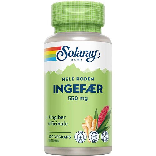Solaray Ingefær 550 Mg  100 Kapsler