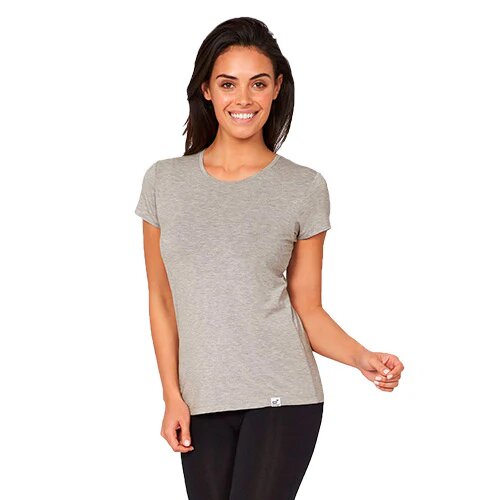 -shirt Dame Lys Grå Str    Rund Hals