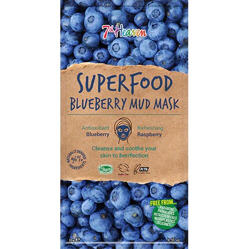 7th Heaven Ansigtmaske Mud Superfood Blueberry 10 Ml