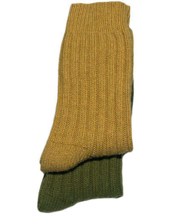 Tykke Merinostrømper Mustard Green Str  39 42   Par