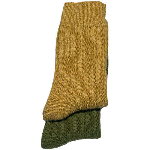 Tykke Merinostrømper Mustard Green Str  39 42   Par