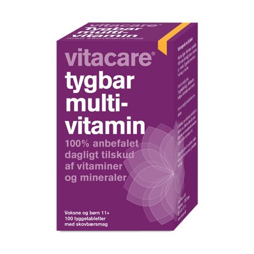 Vitacare Tygbar Multivitamin Til Voksne  11   Bull  100 Tab