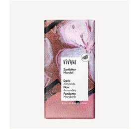 Vivani økologisk Mørk Chokolade Med Hele Mandler 80g