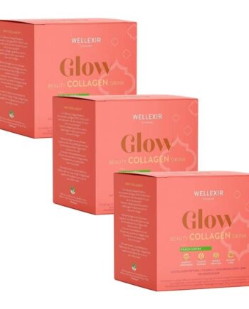 Wellexir Glow Beauty Drink Peach Ice Tea 30 Box X3