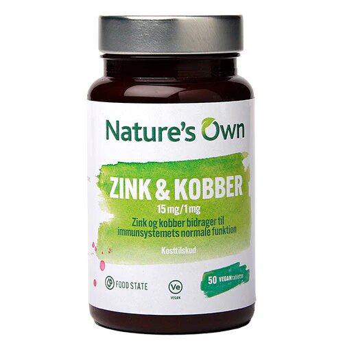 Zink Og Kobber Food State 50 Tabletter